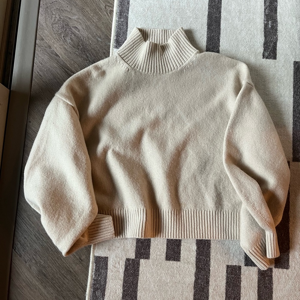 Cream Turtleneck Sweater